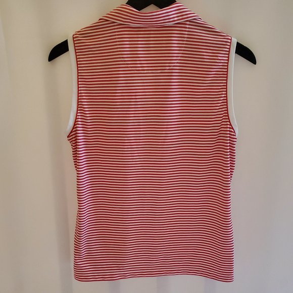 EP Pro Tour Tech Sleeveless Women's Golf Shirt Red and White Stripes Size M - Picture 7 of 12